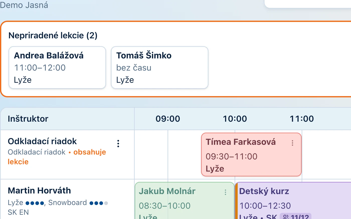 Nepřiřazené lekce